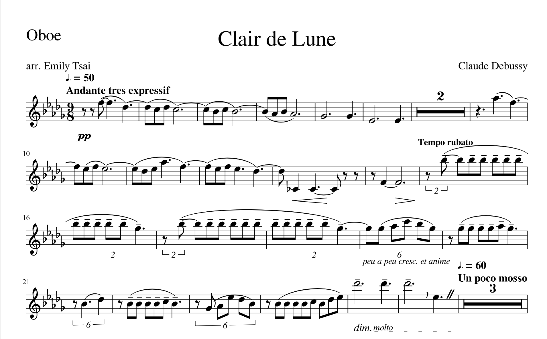 その他 clair de lune Clair de Lune arr. for wind quintet | Emily Tsai Music